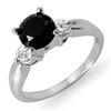 1.65 CTW VS Certified Black & White Diamond Solitaire Ring 14K White Gold - REF-65K3W - 11805