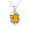 5.80 CTW Citrine & Diamond Necklace 10K White Gold - REF-44Y9X - 10652