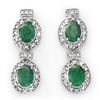 5.75 CTW Emerald & Diamond Earrings 14K White Gold - REF-136Y4X - 13404