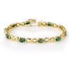 5.85 CTW Emerald & Diamond Bracelet 10K Yellow Gold - REF-78K9W - 14346