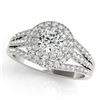 1.25 CTW Certified VS/SI Diamond Solitaire Halo Ring 18K White Gold - REF-174M5F - 26575