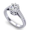 1.25 CTW VS/SI Diamond Art Deco Ring 18K White Gold - REF-400F2N - 36905