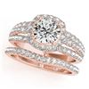 2.19 CTW Certified VS/SI Diamond 2Pc Wedding Set Solitaire Halo 14K Rose Gold - REF-429H3M - 31143