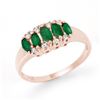 0.77 CTW Emerald & Diamond Ring 18K Rose Gold - REF-37H5M - 12393