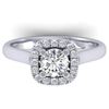 1.01 CTW Certified VS/SI Diamond Solitaire Halo Ring 14K White Gold - REF-182F9N - 30417