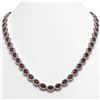 32.82 CTW Garnet & Diamond Necklace White Gold 10K White Gold - REF-501M3F - 40445