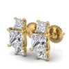 3.08 CTW Princess VS/SI Diamond Art Deco Stud Earrings 18K Yellow Gold - REF-668F2N - 37201