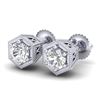 1.15 CTW VS/SI Diamond Solitaire Art Deco Stud Earrings 18K White Gold - REF-174R5K - 37217