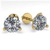 1.0 CTW Certified VS/SI Diamond Stud Earrings 18K Yellow Gold - REF-150W5H - 32200