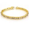 3.14 CTW Tanzanite & Diamond Bracelet 10K Yellow Gold - REF-109R3K - 10398