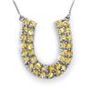 2.0 CTW Yellow Sapphire Necklace 14K White Gold - REF-56W7H - 11710