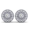 1.11 CTW Certified VS/SI Diamond Art Deco Stud Earrings 14K White Gold - REF-134H5M - 30465