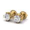 1.07 CTW VS/SI Diamond Solitaire Art Deco Stud Earrings 18K Yellow Gold - REF-200A2V - 36913