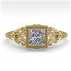 0.50 CTW VS/SI Princess Diamond Solitaire Engagement Ring Deco 18K Yellow Gold - REF-113N8A - 36025