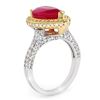 Image 2 : 6.25 CTW Ruby & Diamond Ring 14K 2-Tone Gold - REF-158W2H - 10692