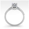 Image 4 : 1 CTW Oval Cut VS/SI Diamond Engagement Designer Ring 18K White Gold - REF-280H3M - 32406