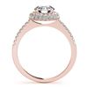 Image 4 : 2.41 CTW Certified VS/SI Diamond 2Pc Wedding Set Solitaire Halo 14K Rose Gold - REF-622M5F - 30931