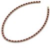 Image 2 : 46.5 CTW Garnet & VS/SI Certified Diamond Eternity Necklace 10K Yellow Gold - REF-218M2F - 29426