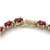 Image 4 : 46.5 CTW Garnet & VS/SI Certified Diamond Eternity Necklace 10K Yellow Gold - REF-218M2F - 29426