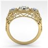 Image 4 : 1.0 CTW Past Present Future VS/SI Diamond Ring 18K Yellow Gold - REF-162W9H - 36058