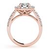 Image 4 : 2.06 CTW Certified VS/SI Diamond 2Pc Wedding Set Solitaire Halo 14K Rose Gold - REF-197M8F - 30883