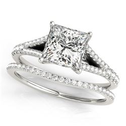 1.44 CTW Certified VS/SI Princess Diamond Solitaire 2Pc Set 14K White Gold - REF-377R6K - 31976