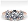 Image 1 : 2.0 CTW Oval Cut VS/SI Diamond 3 Stone Designer Ring 18K Rose Gold - REF-390X2R - 32468