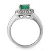 Image 2 : 2.03 CTW Emerald & Diamond Ring 18K White Gold - REF-74A2V - 13641
