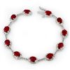 Image 2 : 12.40 CTW Ruby & Diamond Bracelet 10K White Gold - REF-96Y4X - 10852