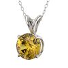 Image 2 : 1.05 CTW Certified Intense Yellow SI Diamond Solitaire Necklace 10K White Gold - REF-147Y2X - 36771