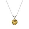 Image 4 : 1.05 CTW Certified Intense Yellow SI Diamond Solitaire Necklace 10K White Gold - REF-147Y2X - 36771