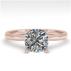 1 CTW Cushion Cut VS/SI Diamond Engagement Designer Ring 18K Rose Gold - REF-282V2Y - 32423