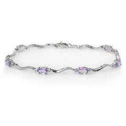 4.02 CTW Tanzanite & Diamond Bracelet 10K White Gold - REF-46N4A - 10899