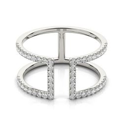 0.65 CTW Certified VS/SI Diamond Fashion Ring 18K White Gold - REF-80F2N - 28298