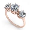 Image 2 : 2 CTW Solitaire Past Present Future VS/SI Diamond Ring 18K Rose Gold - REF-414A2V - 35909