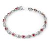 Image 1 : 4.17 CTW Ruby & Diamond Bracelet 10K White Gold - REF-44Y7X - 14302