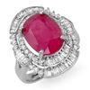 Image 1 : 5.75 CTW Ruby & Diamond Ring 18K White Gold - REF-152N7A - 12902