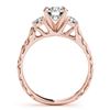 Image 2 : 1 CTW Certified VS/SI Diamond 3 Stone Solitaire Ring 18K Rose Gold - REF-186M4F - 28042