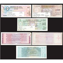 Jujuy, Tucuman, and Salta Provincial Issues, 1986-1988, Lot of 300 Notes