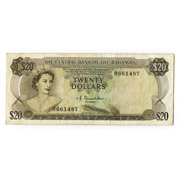 Central Bank of the Bahamas, L.1974, Donaldson Signature, Issued Banknote.