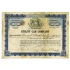 Image 1 : Utility Car Co., 1910 Early Automobile Stock Certificate.