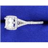 Image 2 : Designer 1.27 ct TW "Sylvie" Halo Style Diamond Engagement Ring