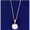 Image 1 : 1.28 carat Diamond Pendant with chain