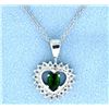 Image 1 : Tourmaline & White Topaz Pendant with Chain