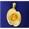 Image 1 : Custom Made 18k Gold and 4 Ct Citrine Designer Pendant