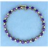 Image 1 : Heart Shaped Amethyst and Diamond Bracelet