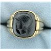 Image 1 : Carved Hematite Gladiator Signet Ring