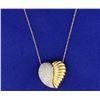 Image 2 : 1 ct TW Micro Pave Set Diamond Pendant on Chain
