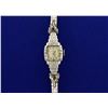 Image 1 : Vintage 14k Gold and Diamond Helbros Wrist Watch