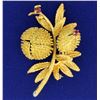 Image 2 : Antique Diamond and Ruby Flower Brooch Pin